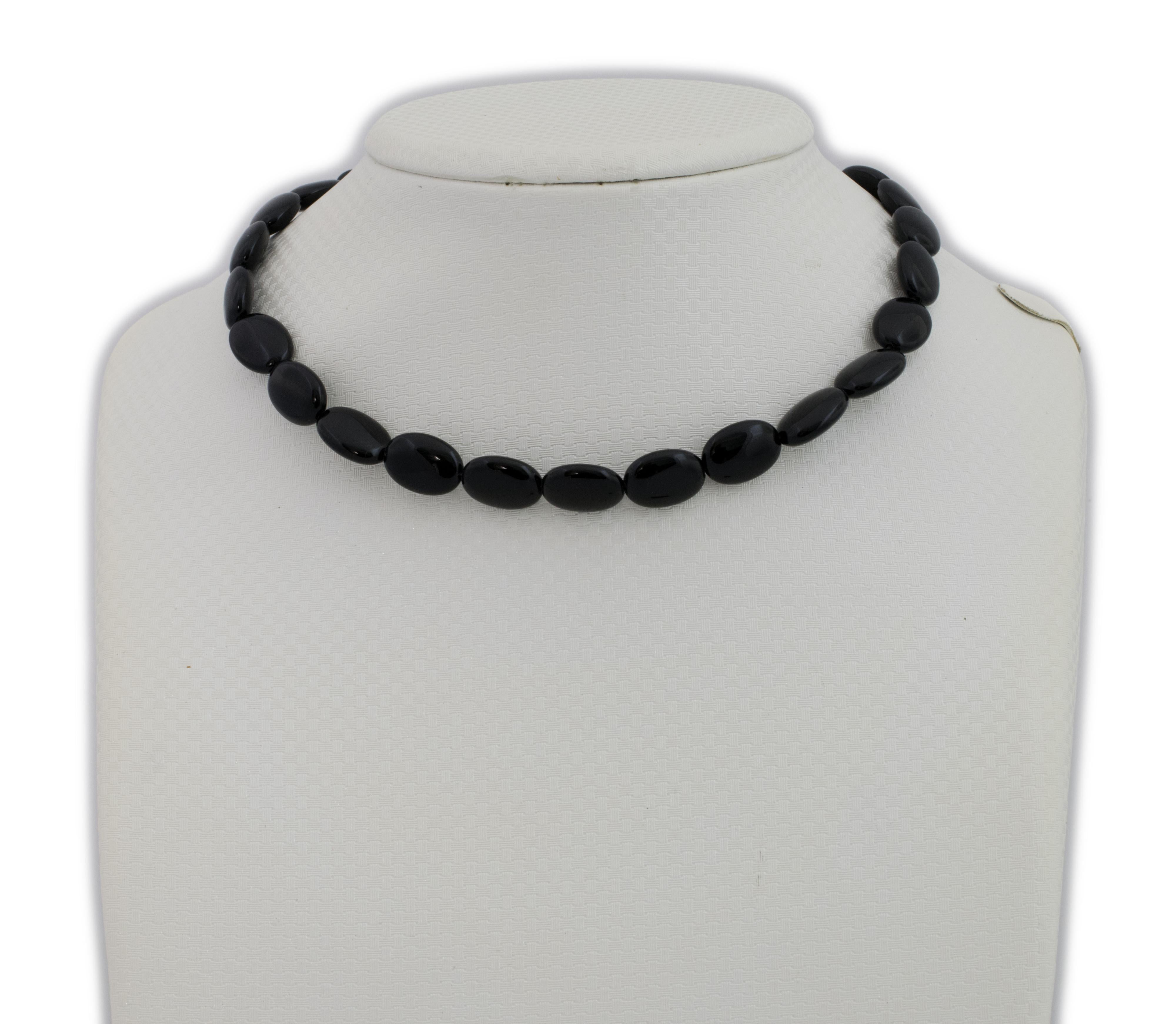 Edelsteinstrang ONYX SCHWARZ OVAL